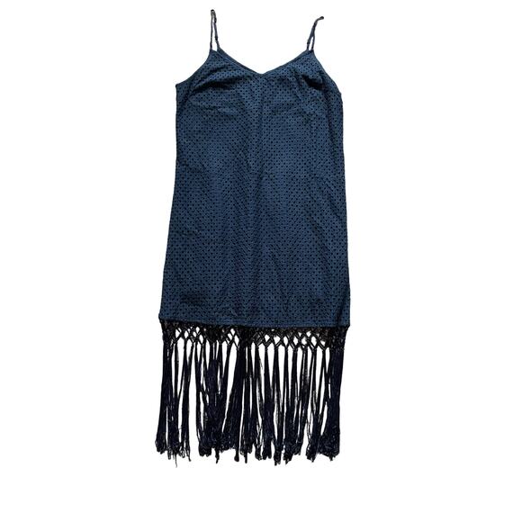 Skies Are Blue Womens/Teen Mini/Midi Eyelet Lace Fringe Dress Size Small Fringe - Picture 1 of 7
